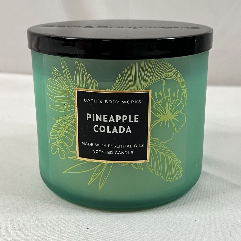 Bath & Body Works White Barn PINEAPPLE COLADA 3-Wick 14.5 Oz Scented Candle